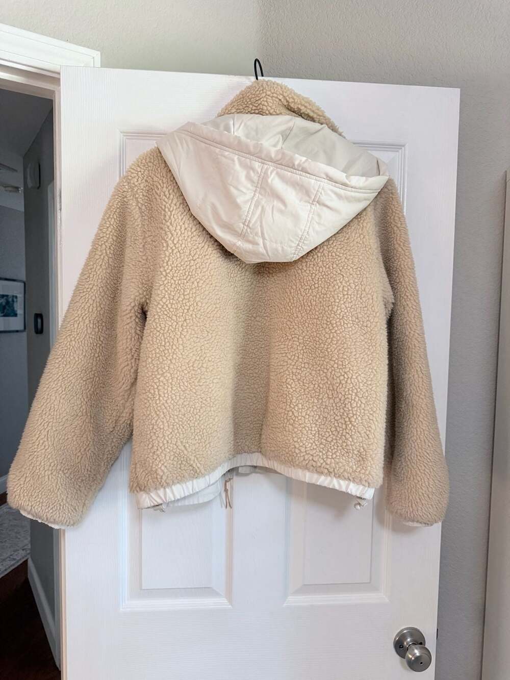 Billabong Adventure Division Sherpa Fleece Quilted Jacket Beige Size L - Picture 3 of 3